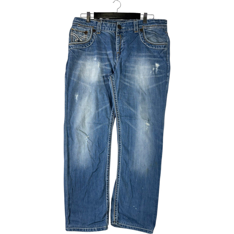 Vintage Gasparo Straight Leg Distressed Denim Jeans 38