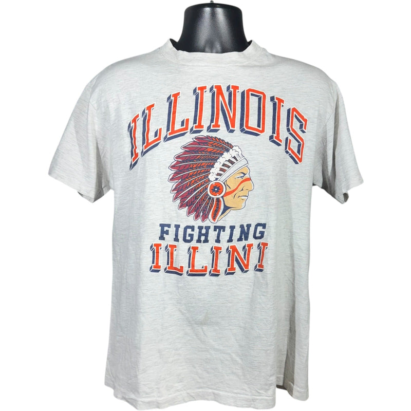 Vintage University of Illinois Fighting Illini Spellout Logo Tee