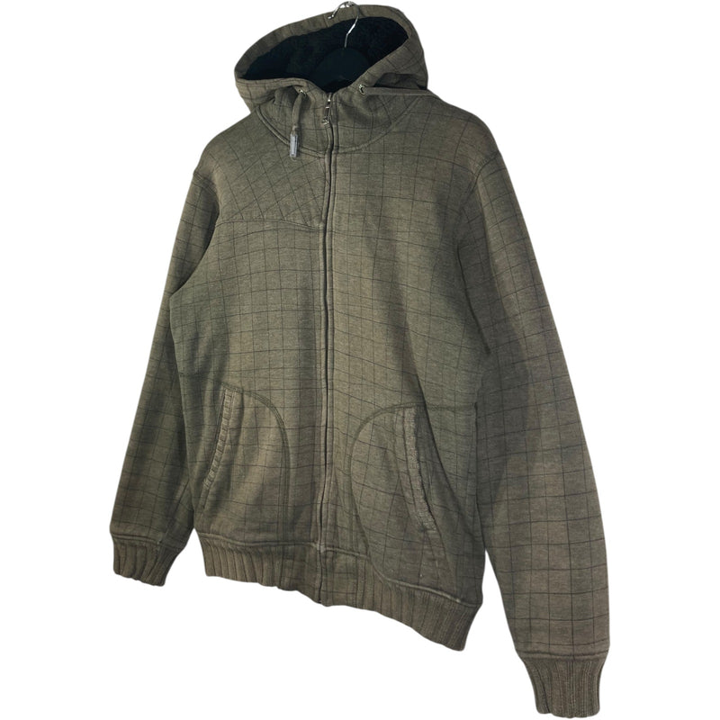 Vintage Billabong Grid Pattern Zip Up Hoodie
