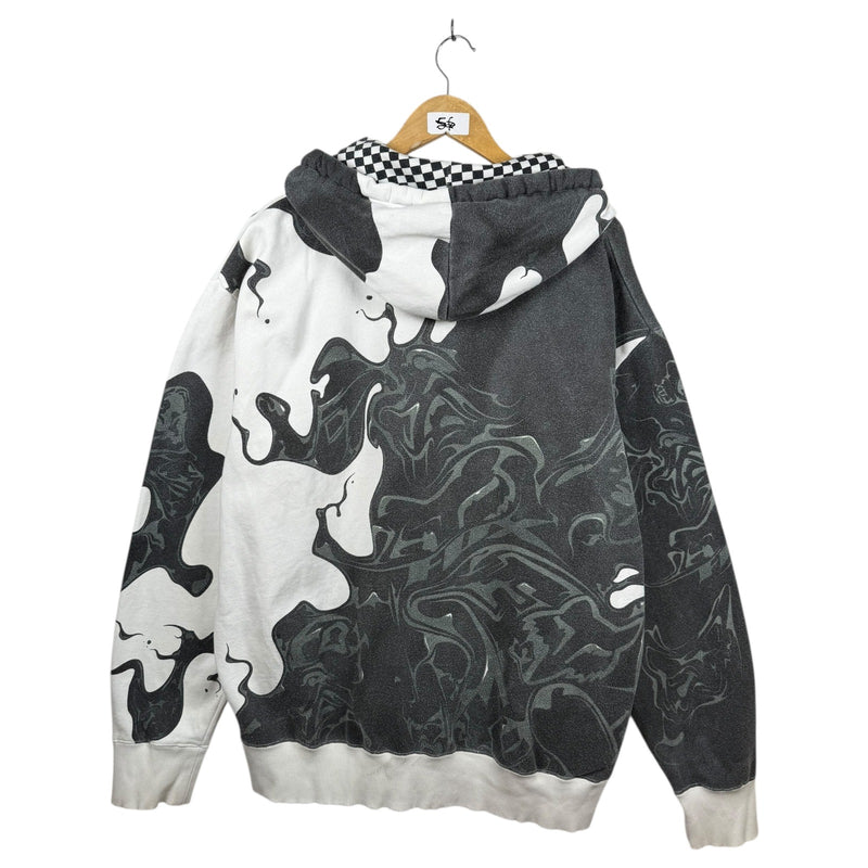 Vintage Split Abstract Graphic Full Zip Hoodie