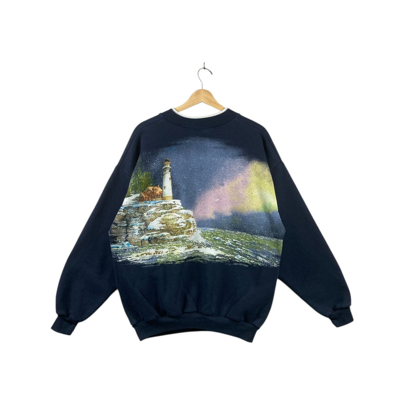 Vintage Lighthouse Henley Sweatshirt