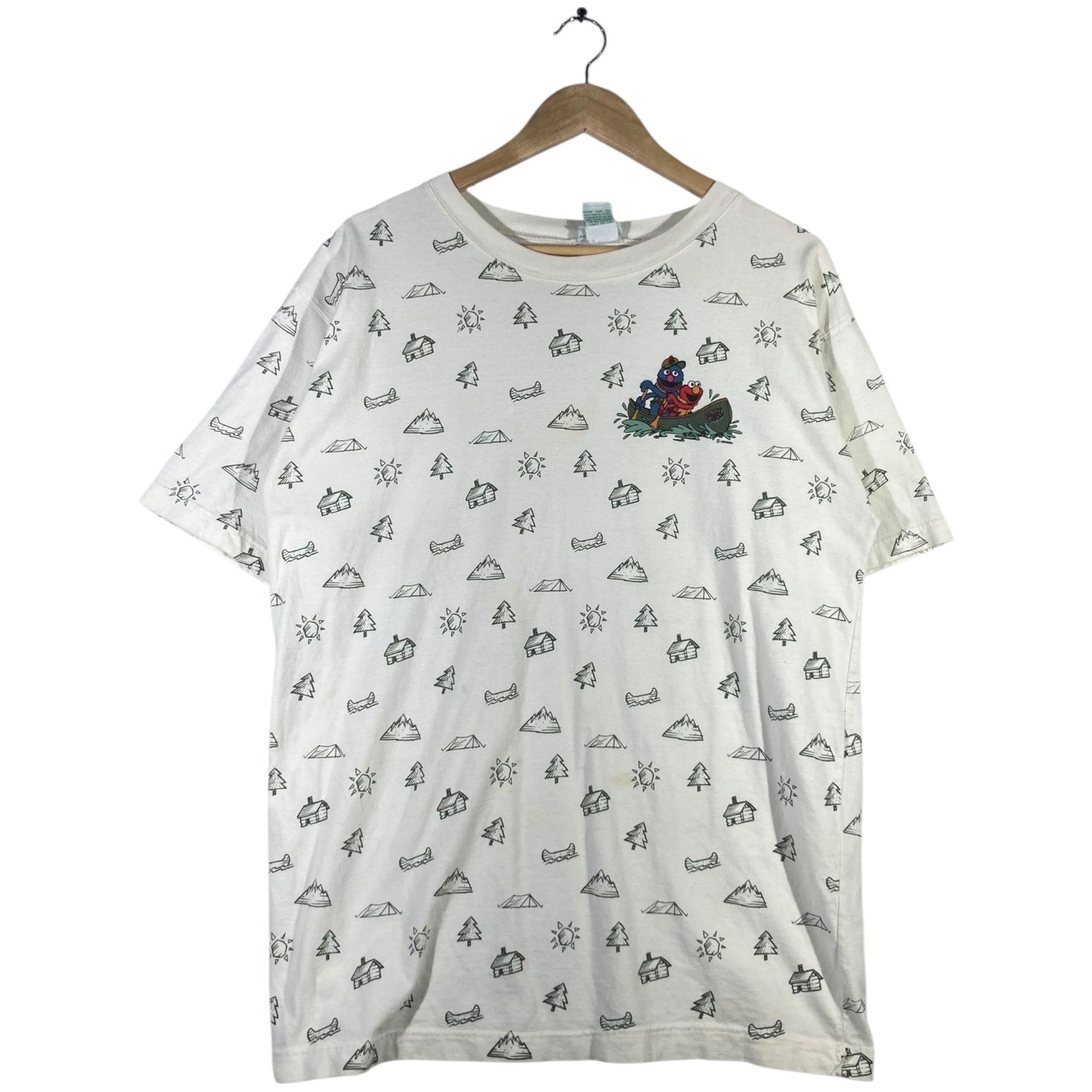 Vintage Sesame Street Elmo Grover Adventure Cotton T-Shirt