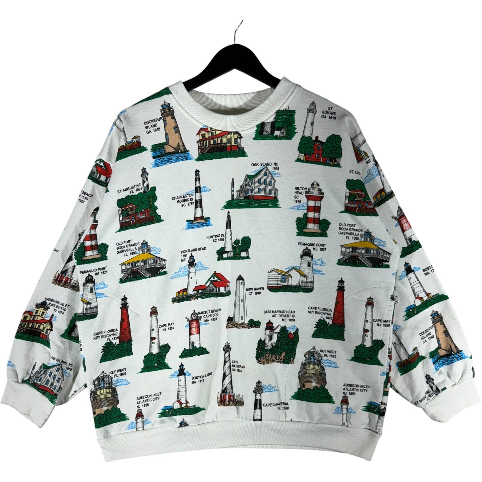 Vintage Light Houses AOP Crewneck 90s