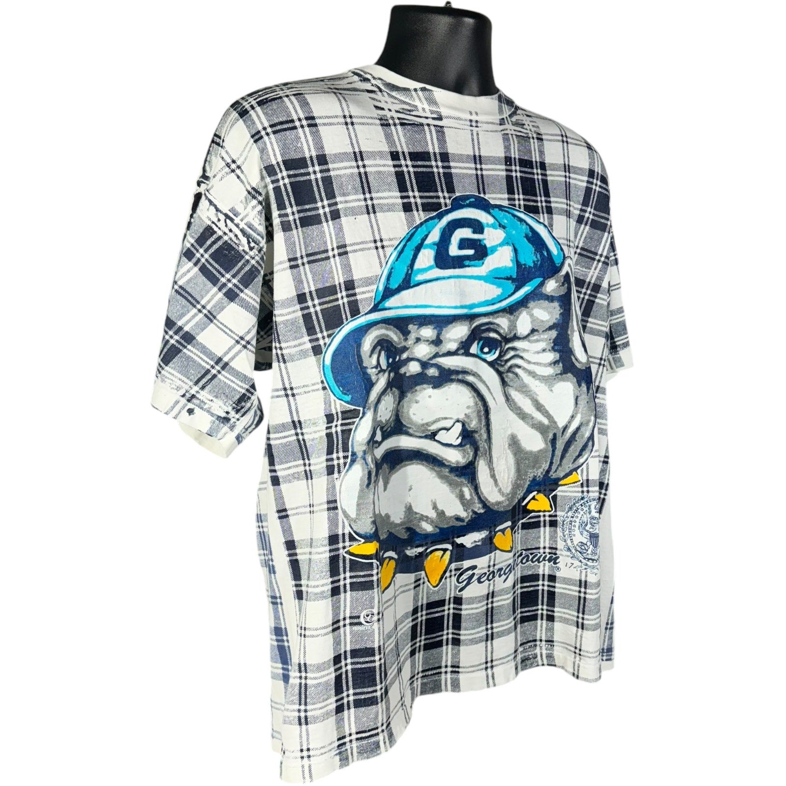 Vintage Georgetown University Plaid Mascot Tee