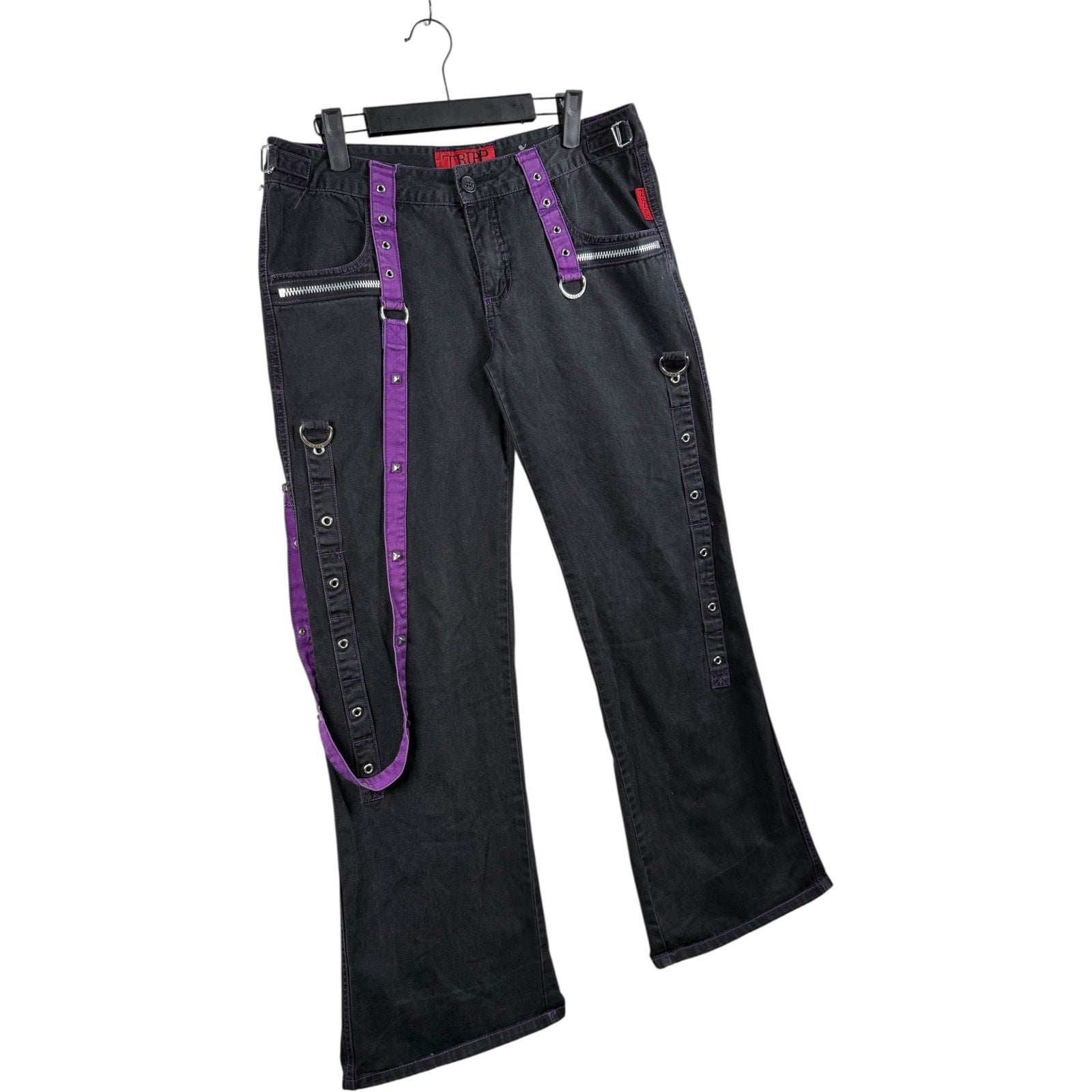 Vintage Tripp NYC Goth Rave Bondage Straps Pants 35