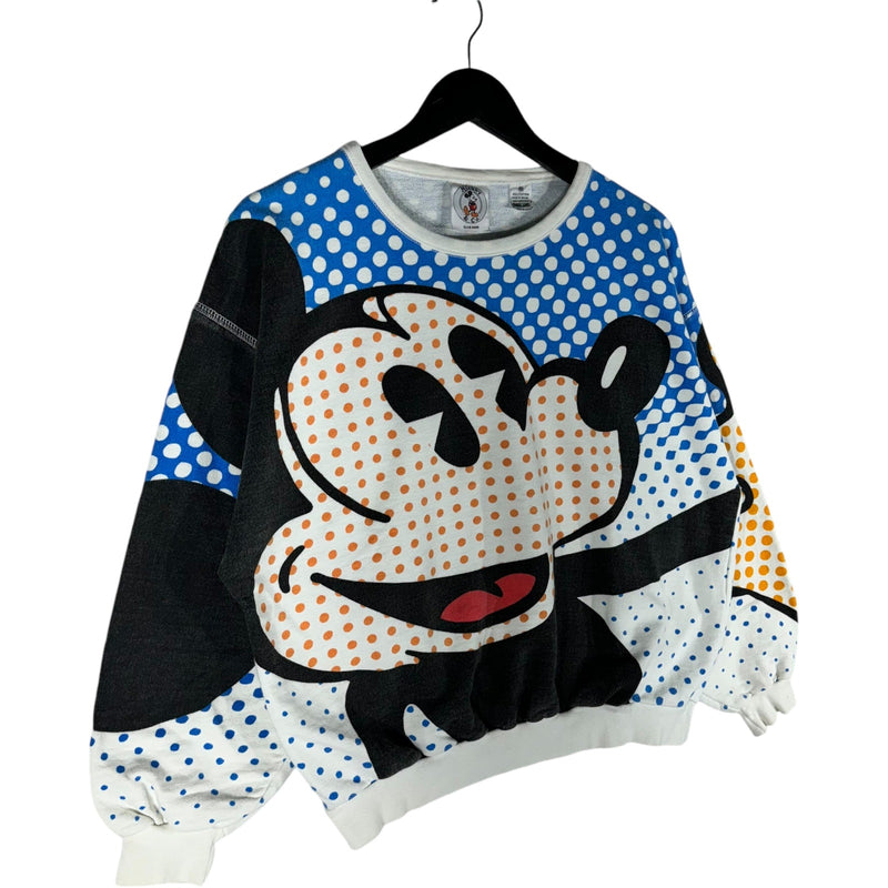 Vintage Woman's Disney Polka Dot Mickey Crewneck