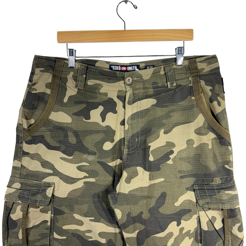 Vintage Y2K Ecko Unlimited Camo Cargo Shorts 34x12