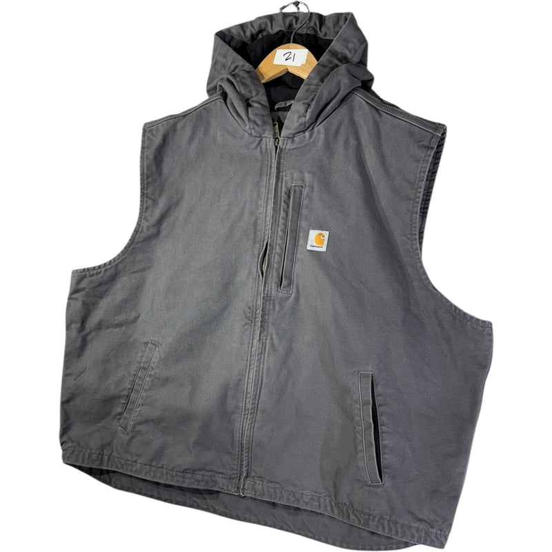 Vintage Carhartt Full Zip Hooded Workwear Vest