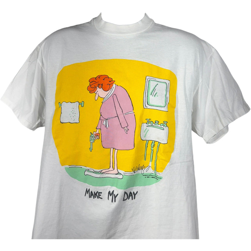 Vintage "Make My Day" Funny Comic Art Tee 1989