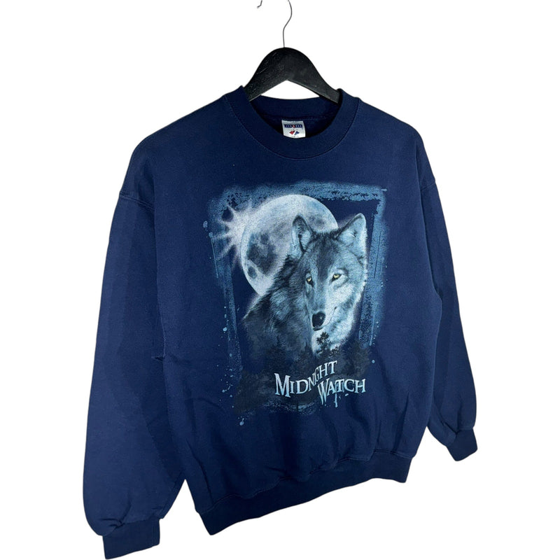 Vintage Wolf "Midnight Watch" Nature Crewneck