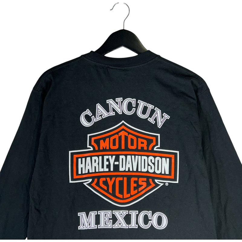 Vintage Harley Davidson Winged Logo Cancun Mexico Long Sleeve