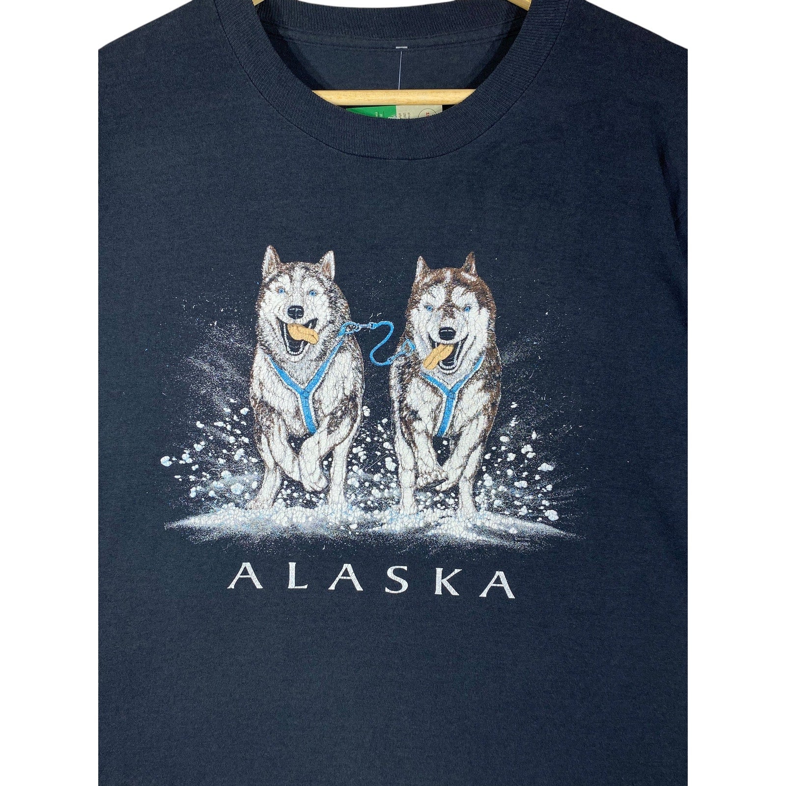 Vintage Alaska Wolves Graphic Print T-Shirt