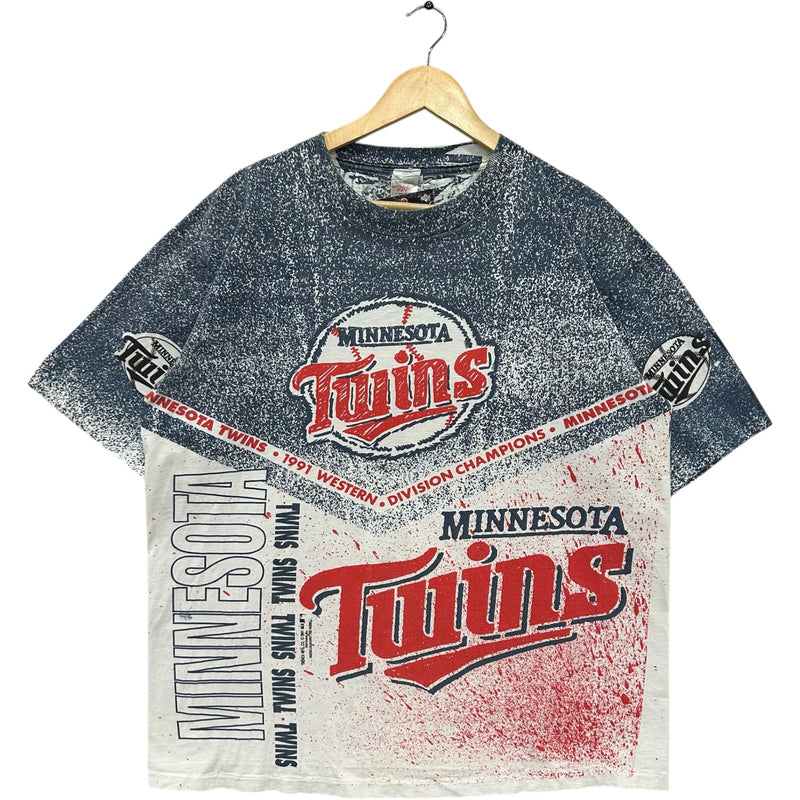 Vintage Minnesota Twins Spellout Double Sided AOP MLB Tee