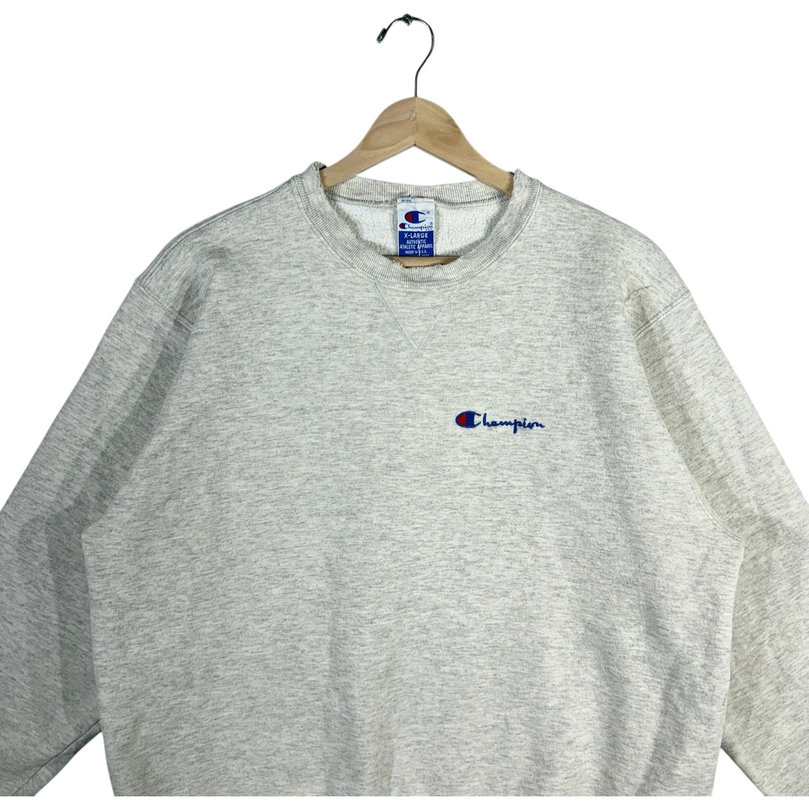 Vintage Champion Mini Spellout Logo Pullover Crewneck