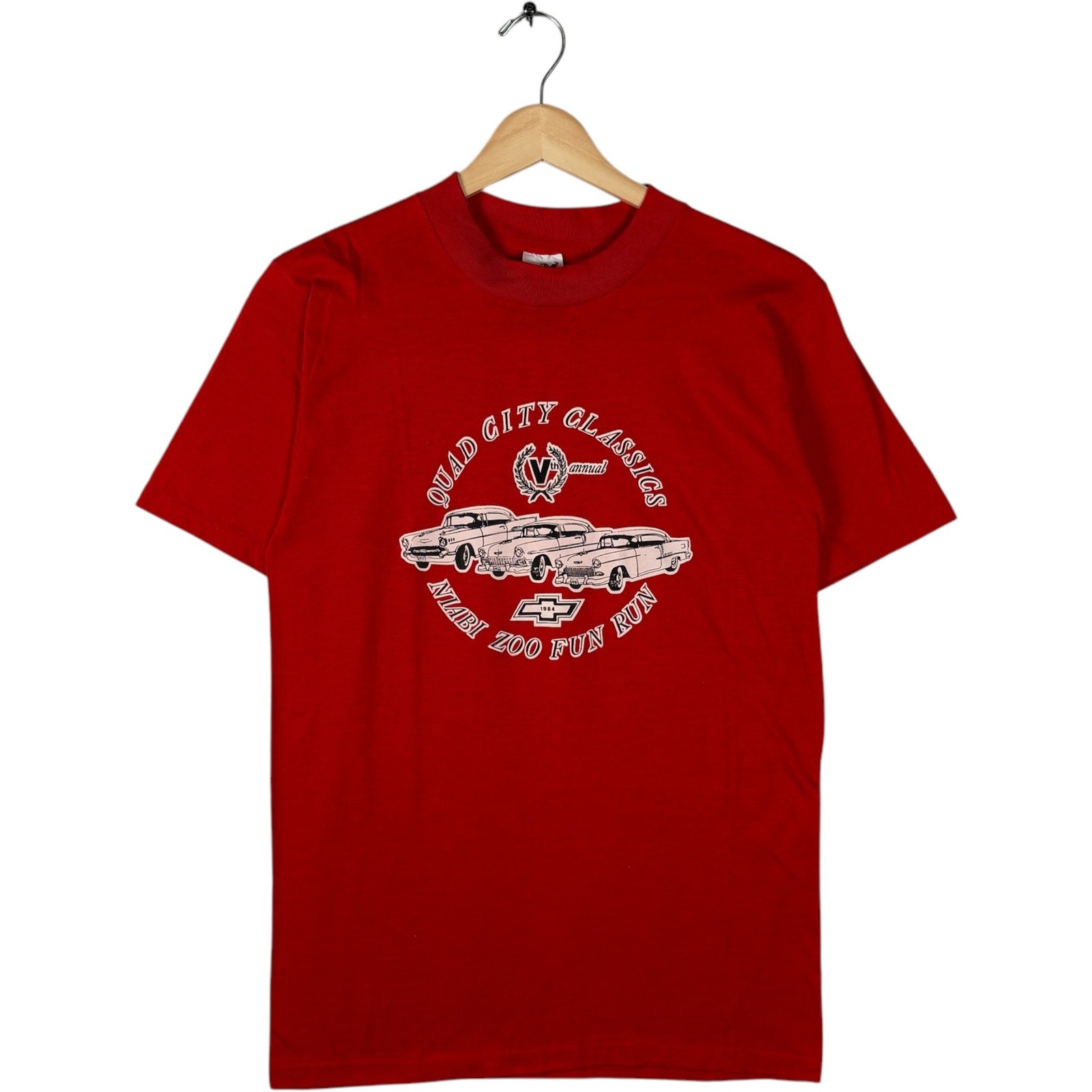 Vintage Quad City Classics Fun Run Cars Spellout Promo Tee