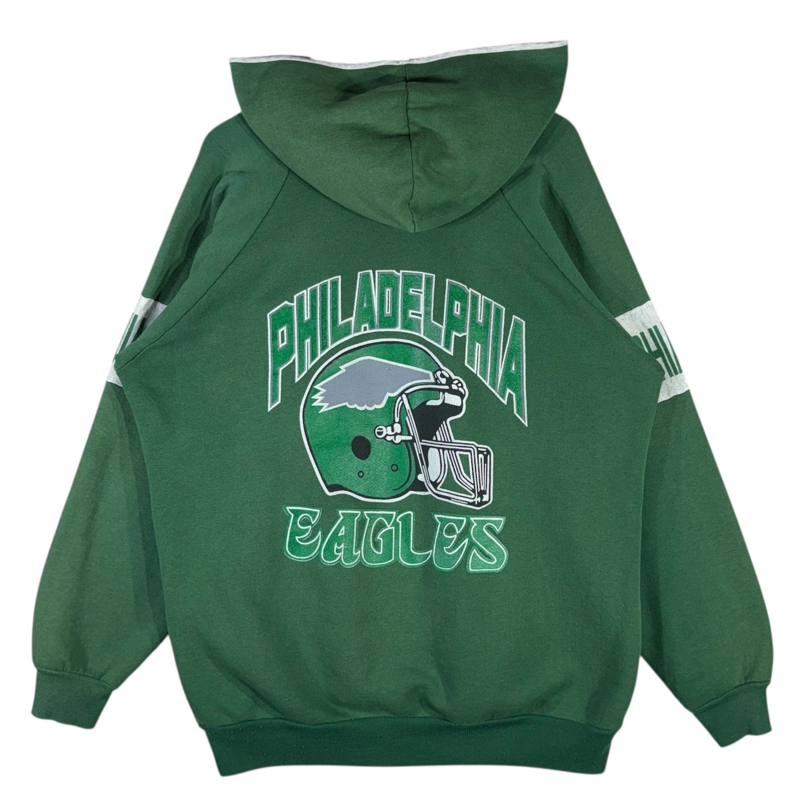 Vintage Philadelphia Eagles Helmet Spellout NFL Hoodie