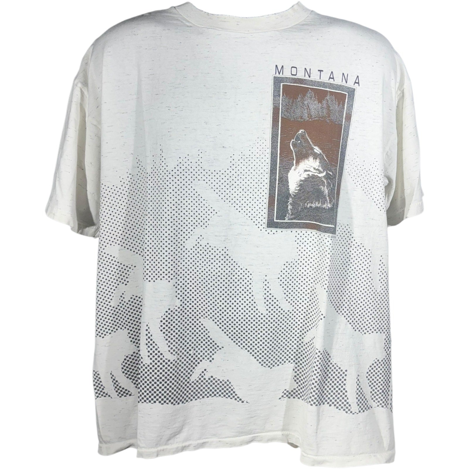 Vintage Howling Wolf Montana AOP Souvenir Tee 90s