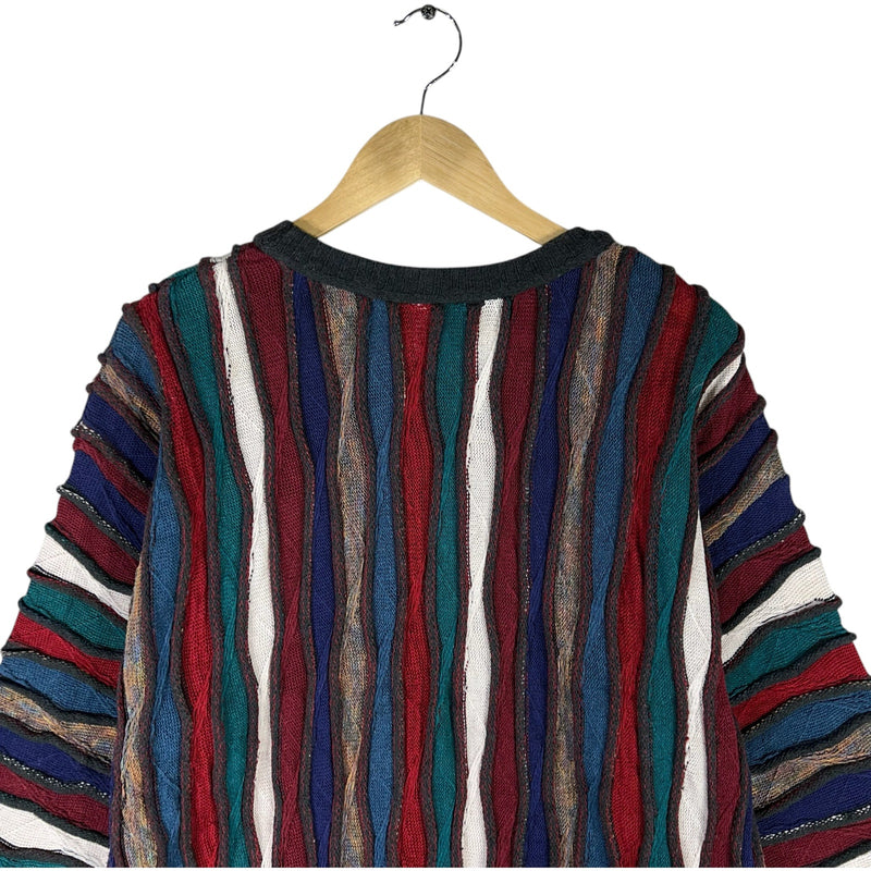 Vintage Coogi Multicolor 3D Ribbon Knit Sweater