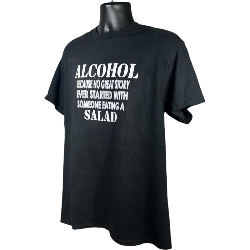 Vintage "Alcohol Because No Great Story..." Humor Novelty Tee