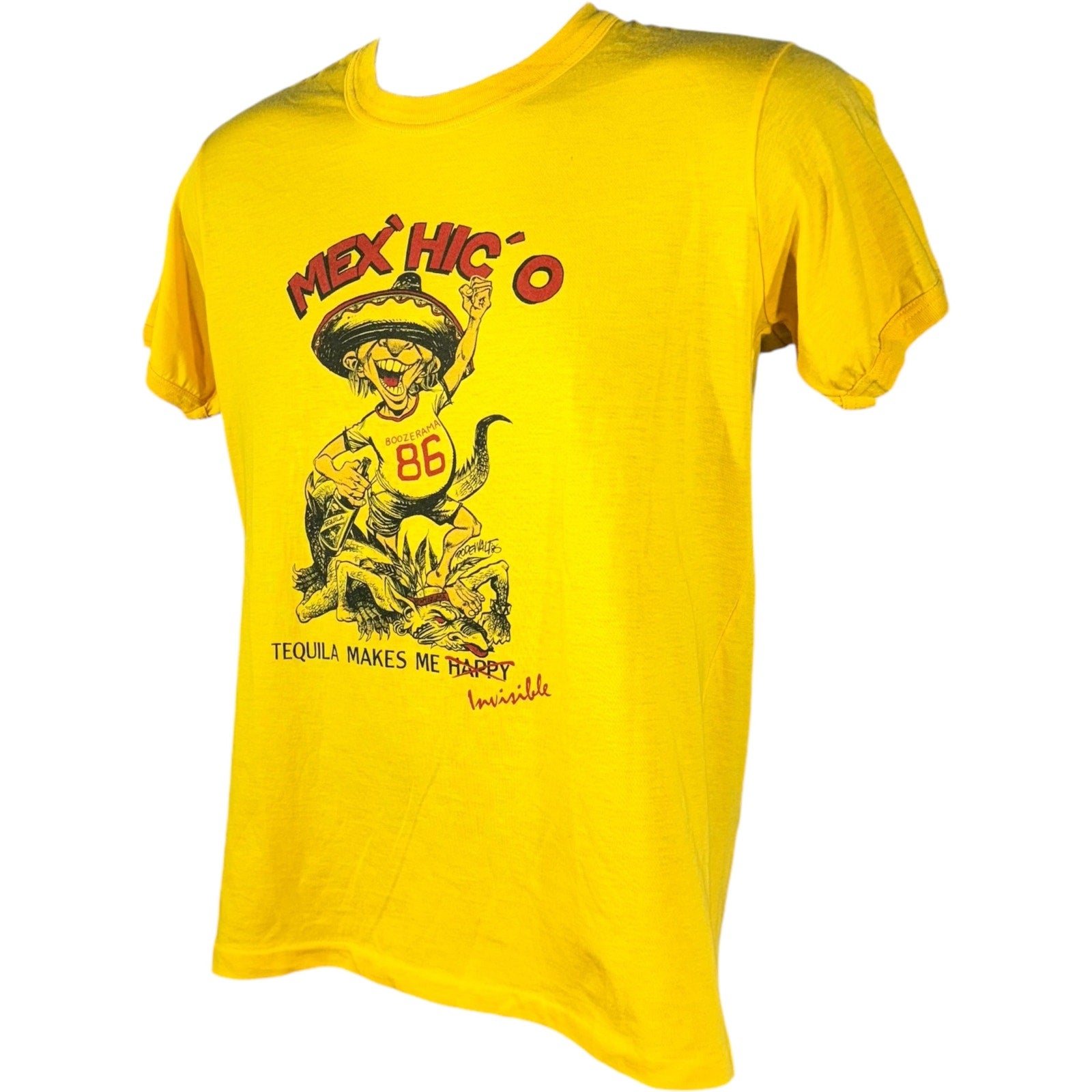 Vintage Mexico "Tequila Makes Me Invincible" Souvenir Tee 80s