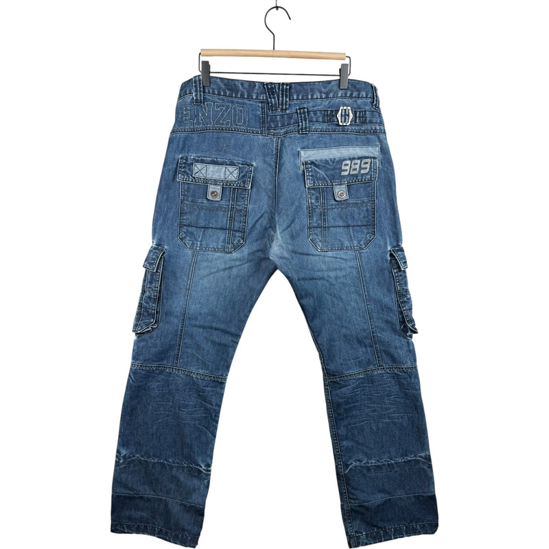 Vintage Enzo 989 Cargo Pockets Denim Pants
