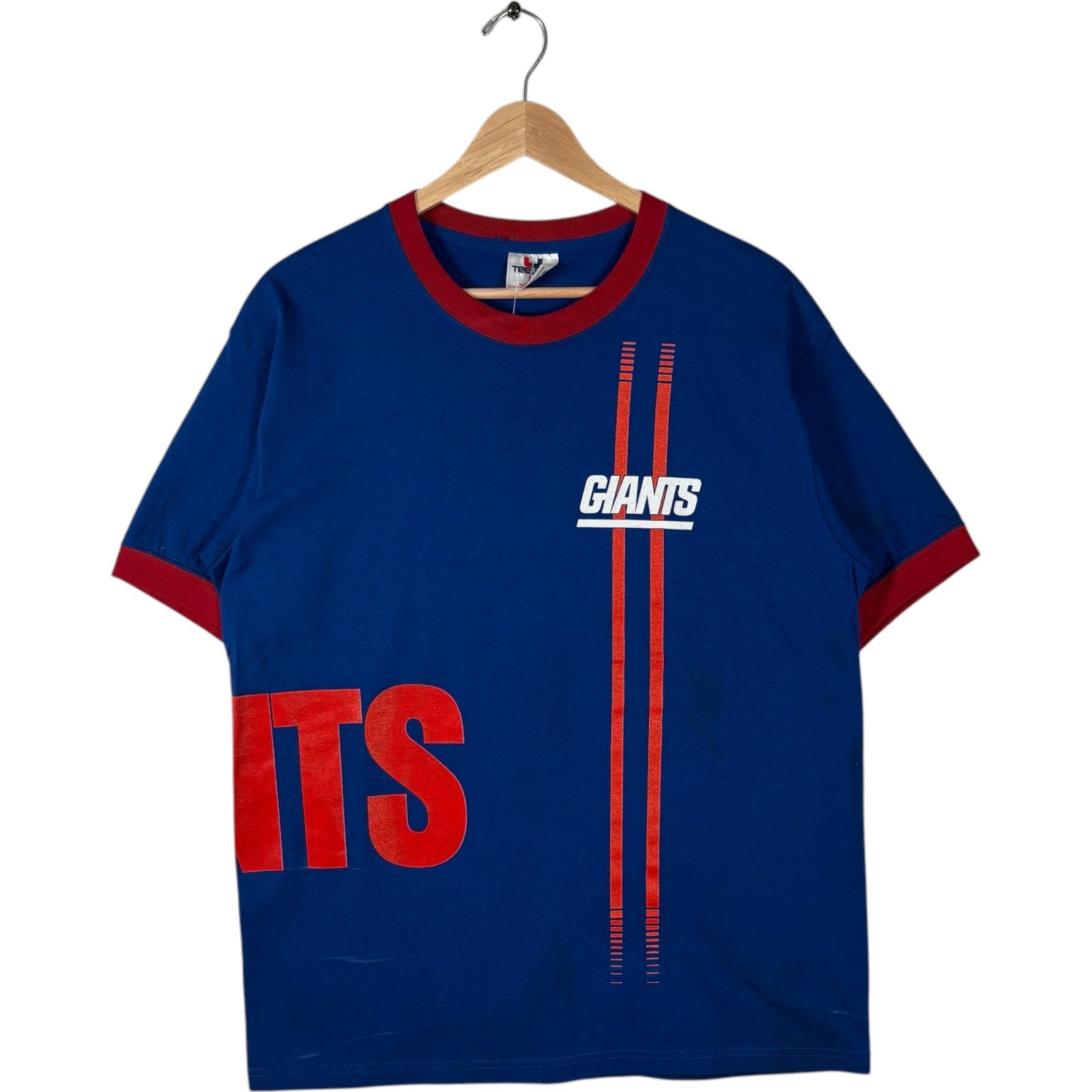 Vintage New York Giants Wrap Around Spellout NFL Tee 90s