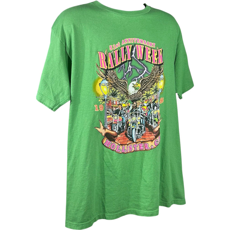 Vintage Hollister CA Motorcycle Rally Souvenir Tee 1993