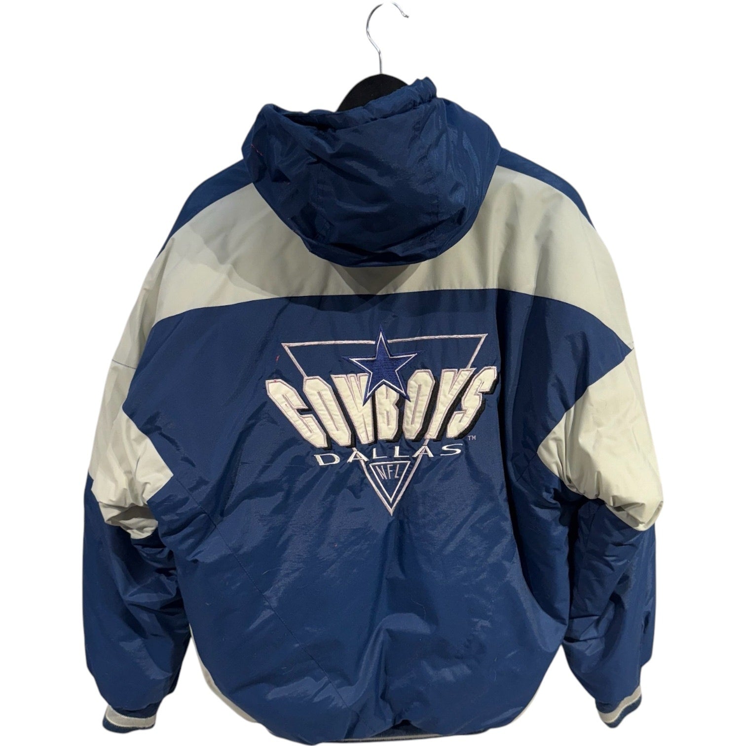 Vintage Logo 7 Dallas Cowboys Spellout NFL Puffer Jacket