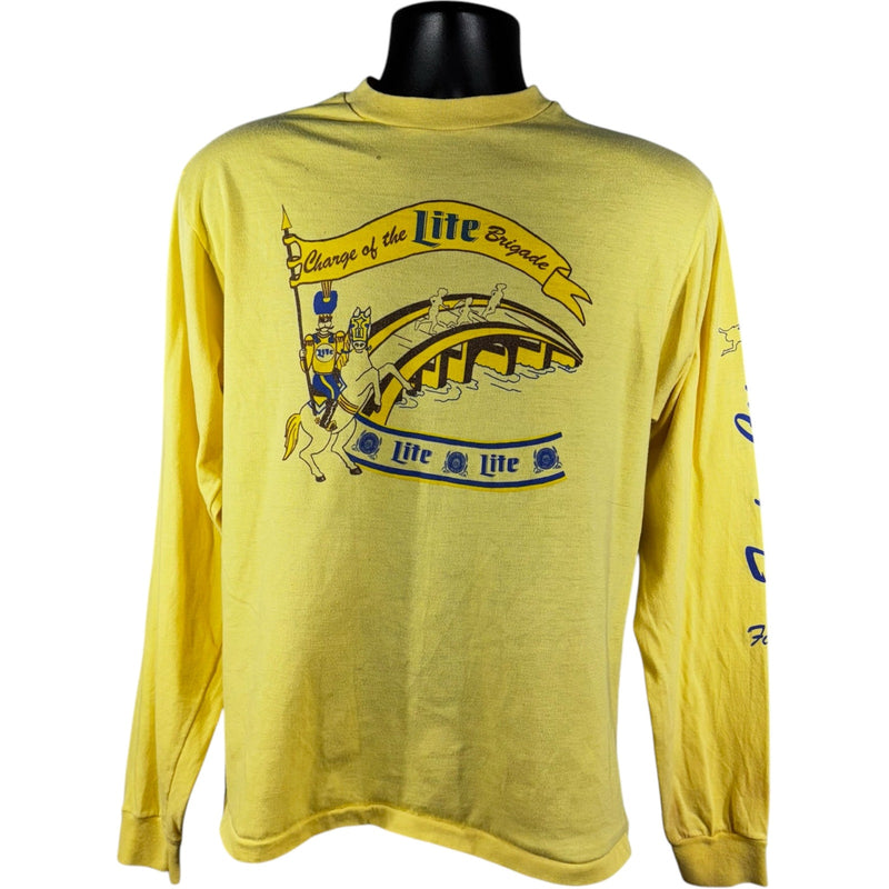 Vintage Miller Lite Spellout Long Sleeve Beer Promo Tee