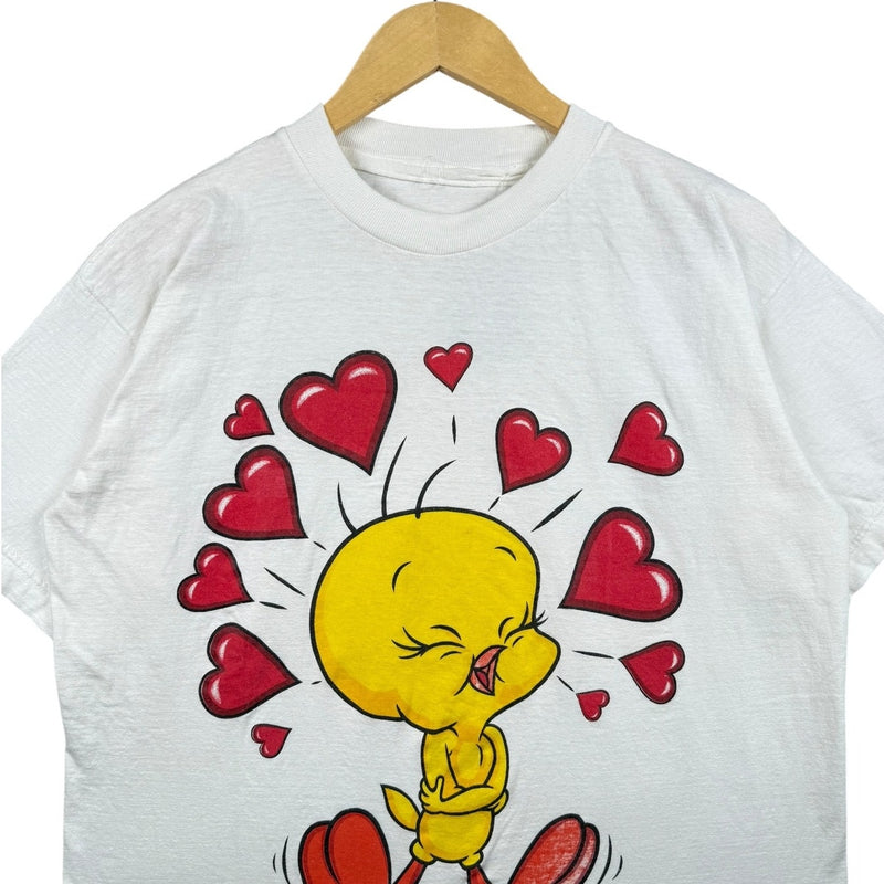 Vintage Looney Tunes Tweety Bird Hearts T-Shirt