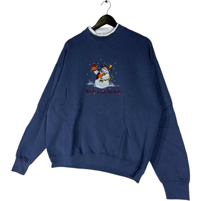 Vintage Snow Man "Winter Is For The Birds" Crewneck 90s