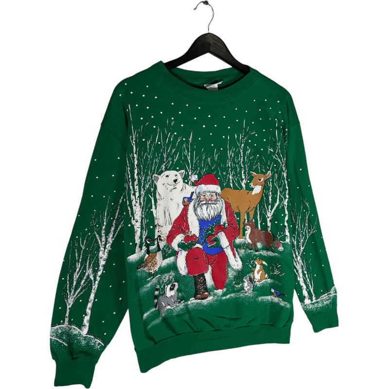 Vintage Santa Claus Winter Forest Crewneck