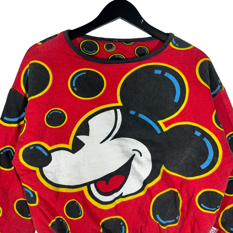 Vintage Woman's Disney Mickey Mouse Reversible AOP Crewneck