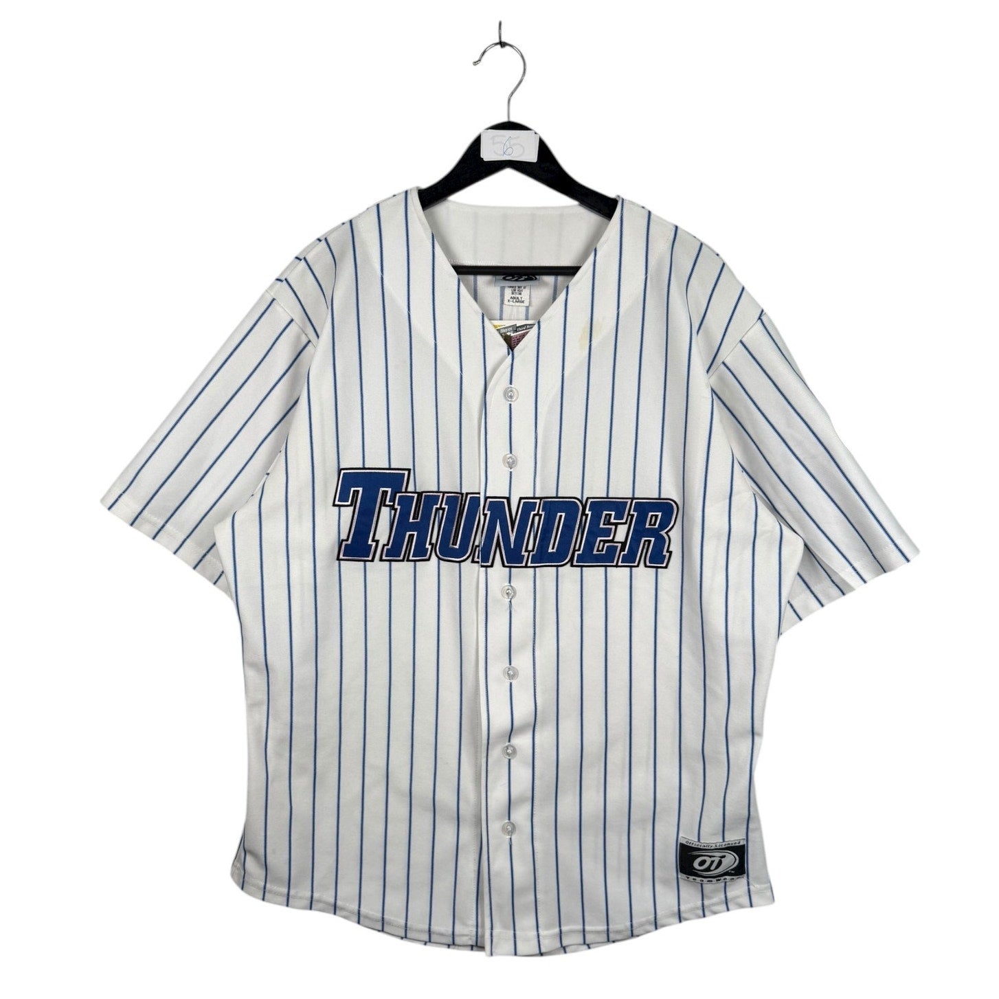 Vintage Thunder Pinstripe Baseball Button Up Jersey