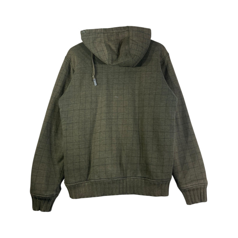 Vintage Billabong Grid Pattern Zip Up Hoodie