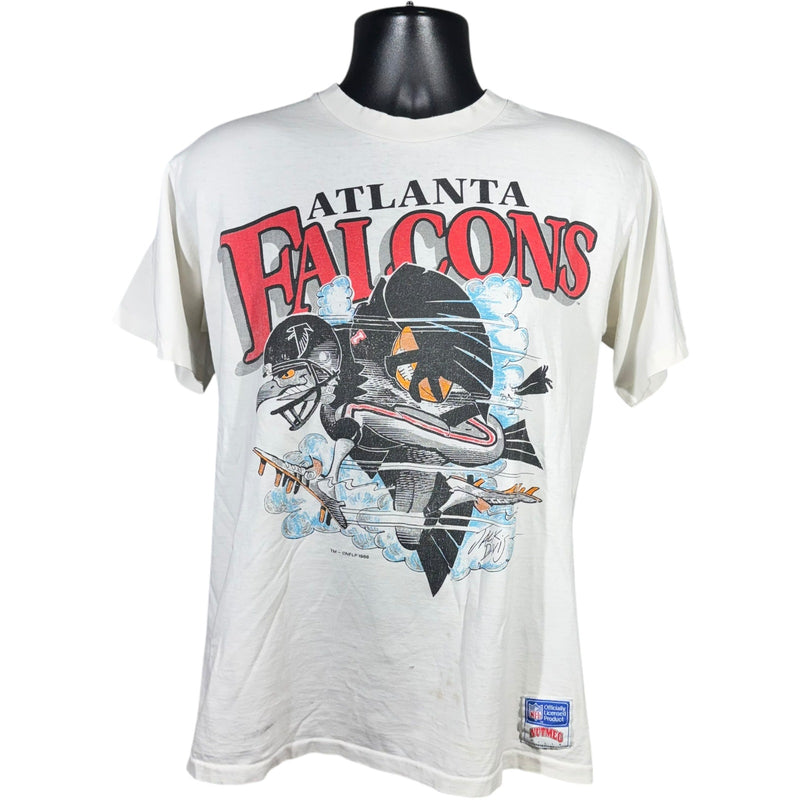 Vintage Nutmeg Atlanta Falcons Mascot Art NFL Tee 90s