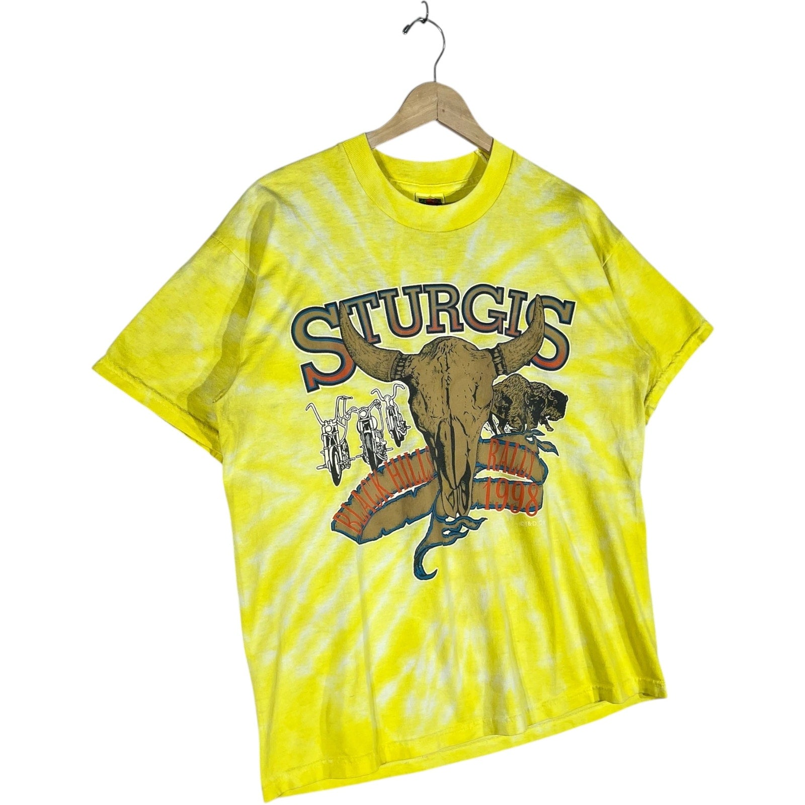 Vintage Sturgis Black Hills Rally Tie Dye Tee 1998