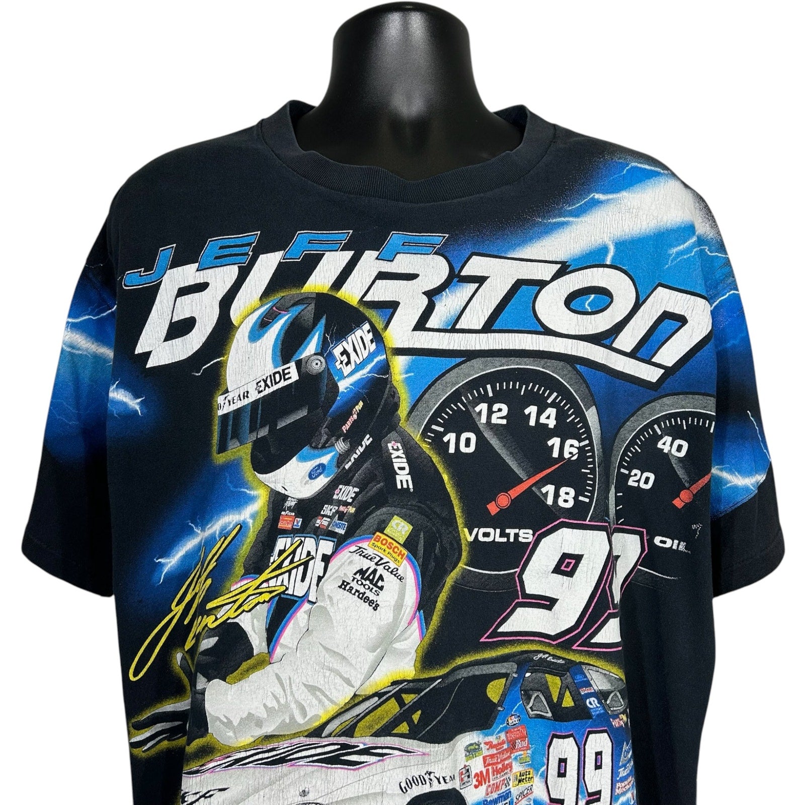 Vintage Jeff Burton # 99 "Lightning Fast" AOP NASCAR Tee