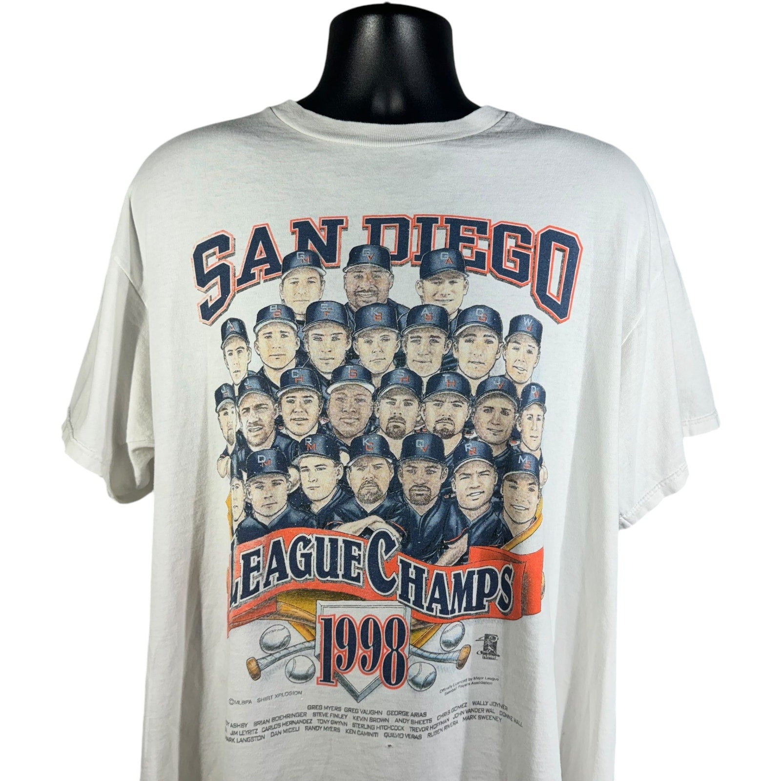 Vintage San Diego Padres League Champions Caricature Tee 1998