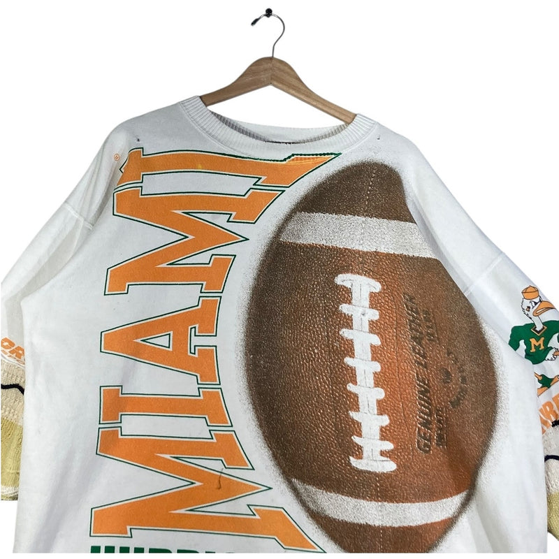 Vintage Miami Hurricanes Graphic NCAA Football Crewneck