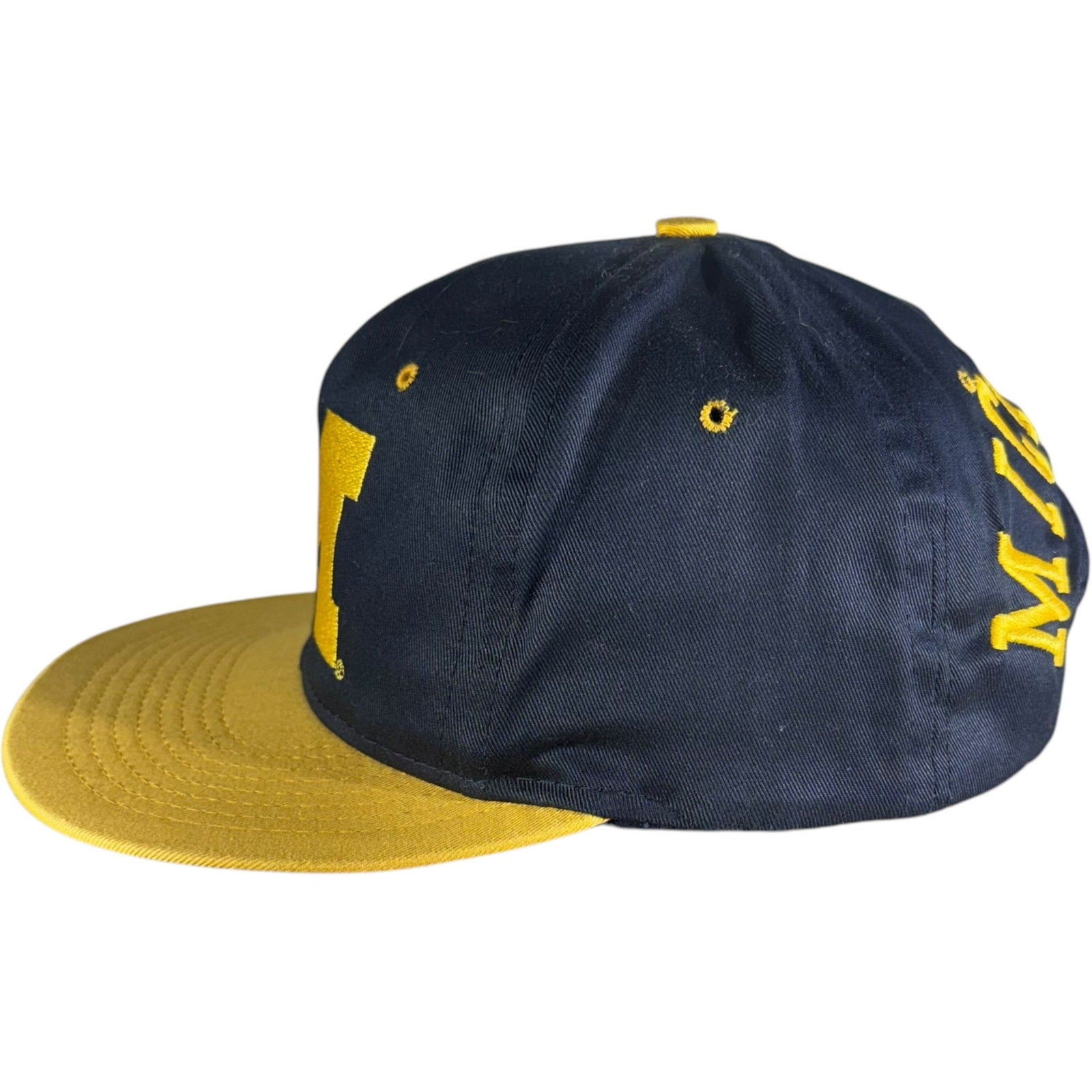 Vintage University of Michigan Spellout Logo Snapback Hat