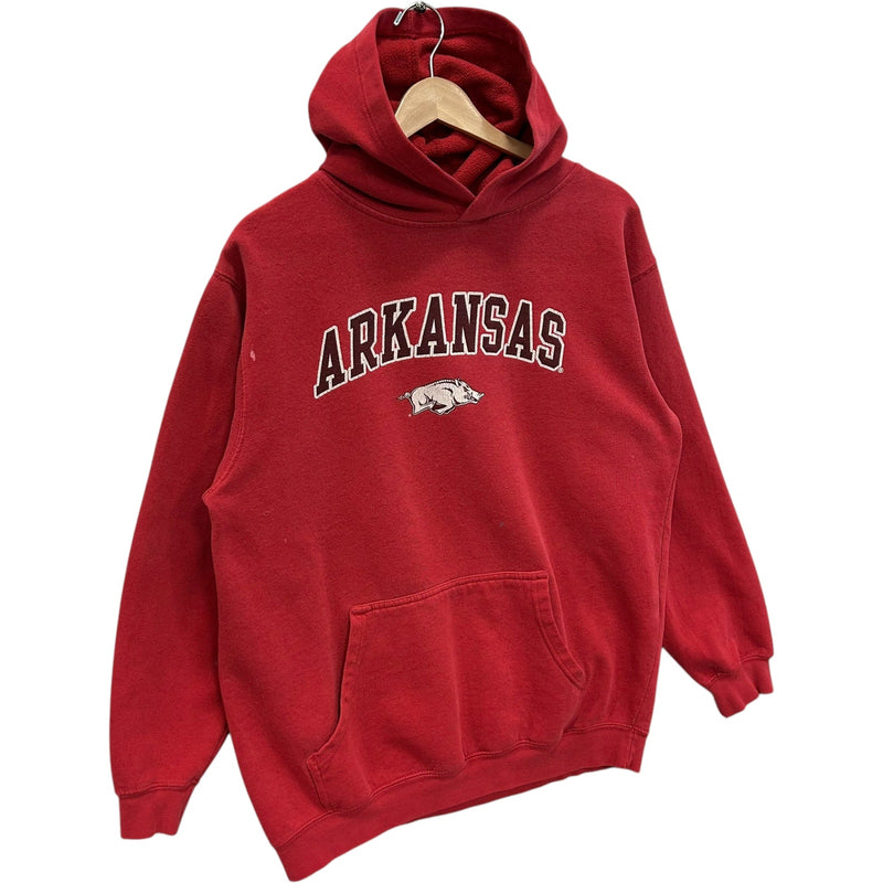 Vintage University Of Arkansas Razorback Spellout Hoodie Medium