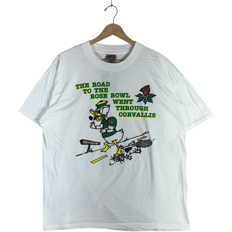 Vintage Oregon Ducks The Road To The Rose Bowl Quote Tee