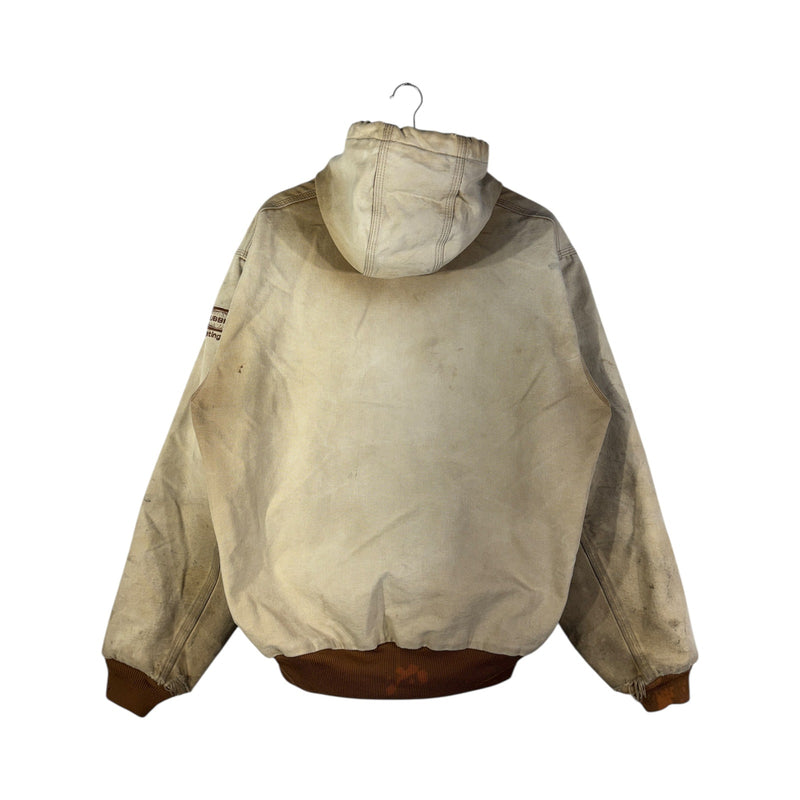 Vintage Carhartt Distressed Canvas Hooded Workwear Jacket