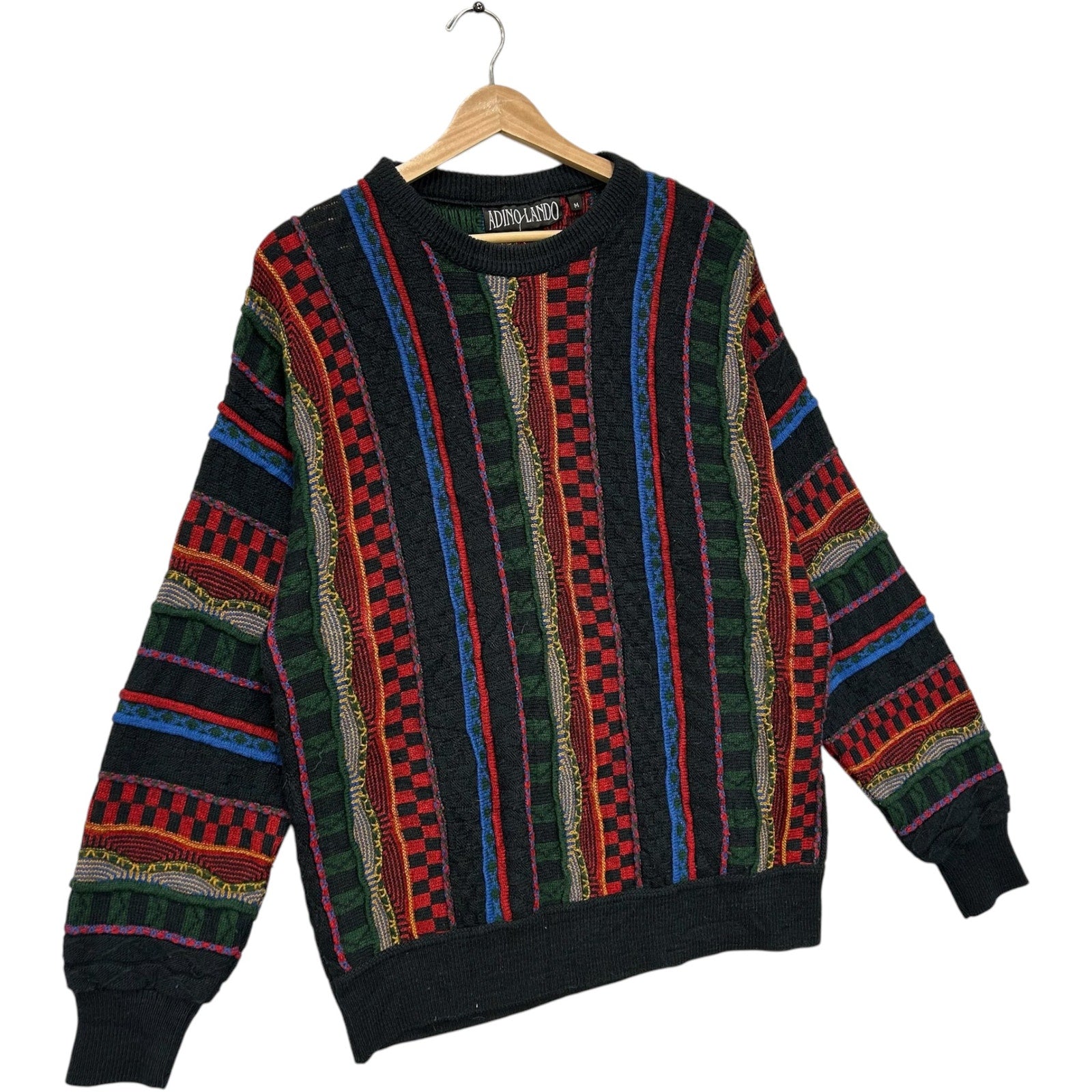 Vintage Adino Lando 3D Textured Patterned Pullover Sweater