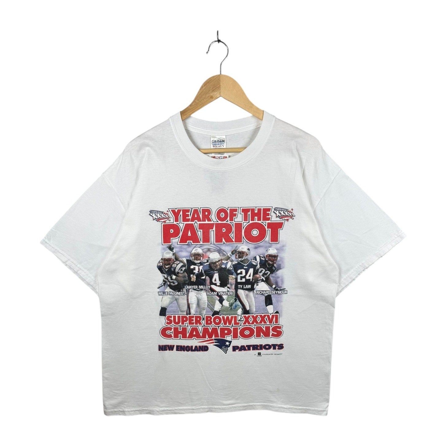 Vintage 2002 New England Patriots Super Bowl XXXVI NFL T-Shirt