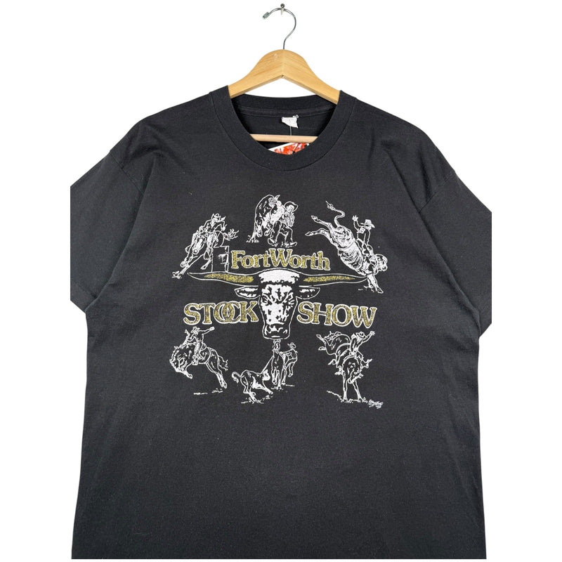 Vintage FortWorth Stock Show Bull Crewneck T-Shirt