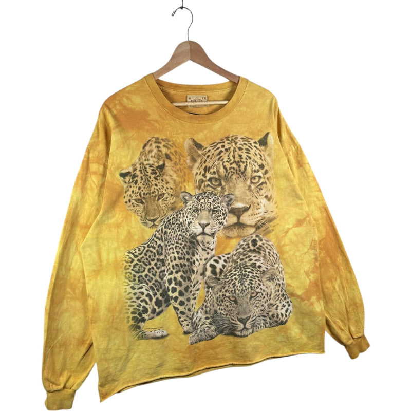 Vintage Tie Dye Leopard Print Long Sleeve