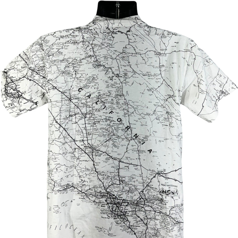 Vintage California State Map AOP Souvenir Tee 90s