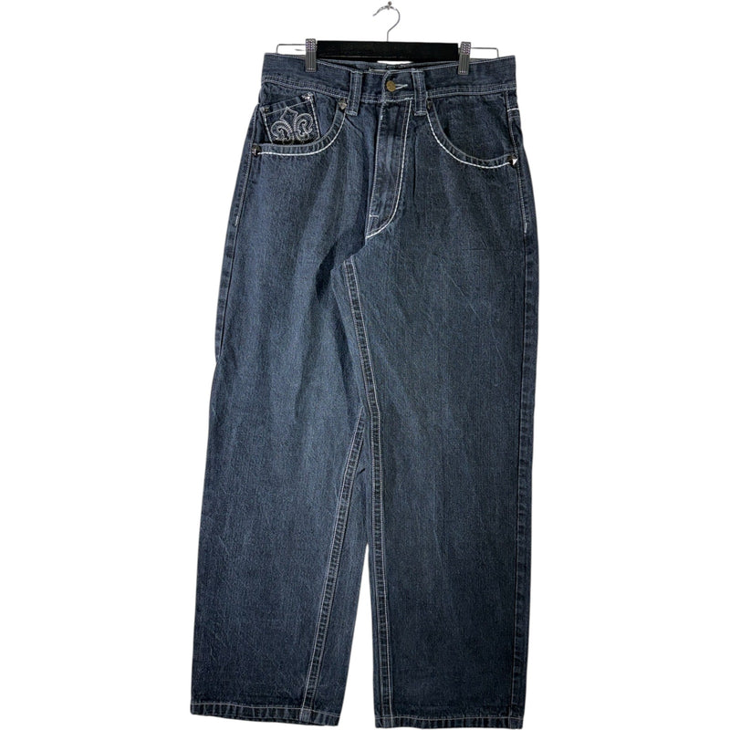 Vintage Basic Code Y2K Wide Leg Denim Jeans 34x32